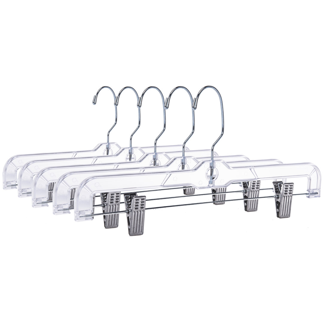 Lanza Non-Slip Hangers With Clips for Skirt/Pants (Set of 100) Rebrilliant