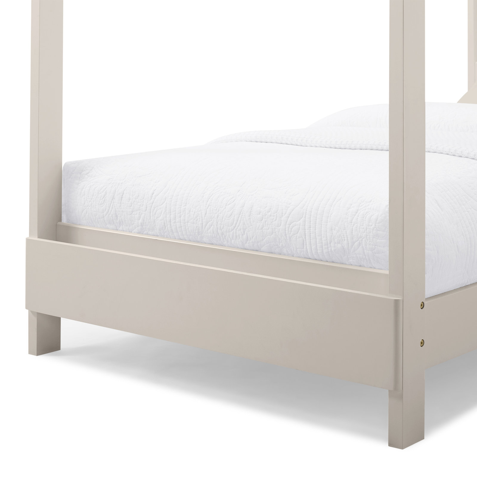 Twin Solid Wood Platform Standard Bed with Shelves by Delta Children, Soft Beige