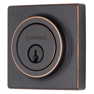 Brinks Mendocino Series Contemporary Square Single Cylinder Deadbolt