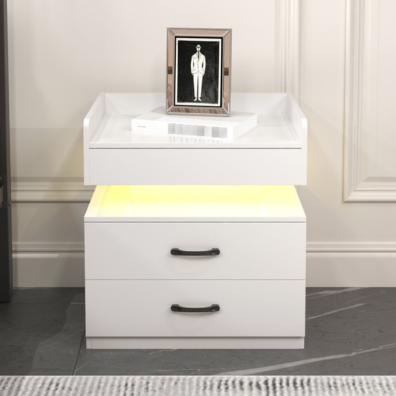 Table de chevet à 2 lumières DEL, adaptée à différentes pièces