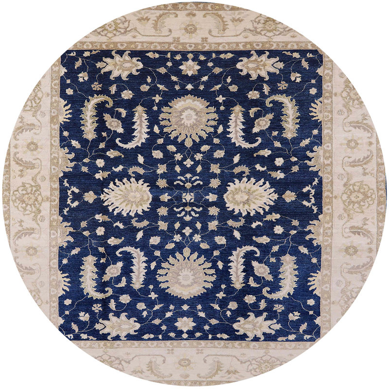 Tapis marocain tissé à la machine, Rond 5 pi