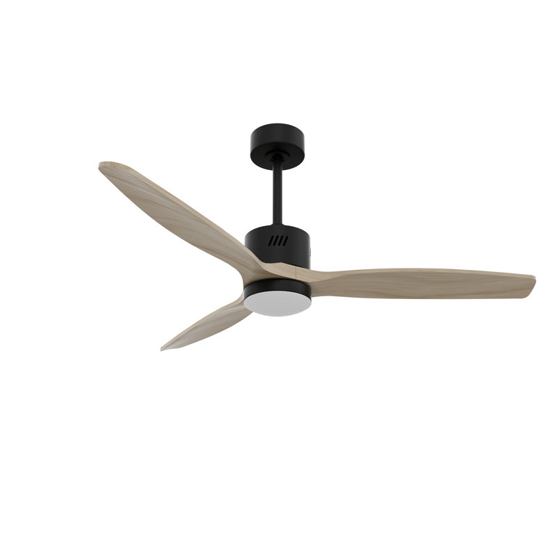 Ventilateur de plafond moderne Alden de 52 po avec tige de suspension, éclairage DEL, moteur CC réversible à 6 vitesses et télécommande.