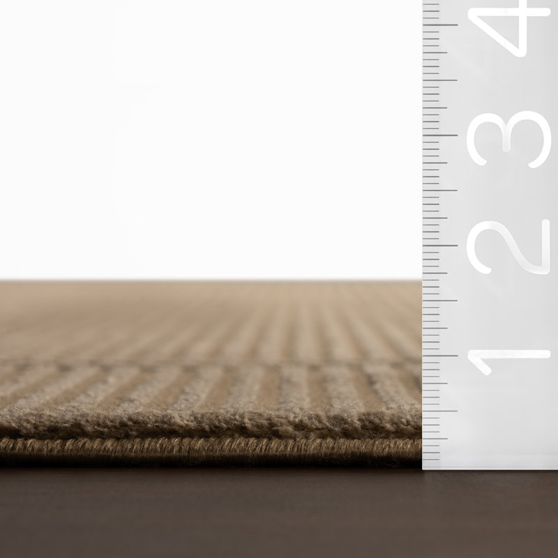  Evarielle Bordered Washable Area Rug, Beige, Rectangle 4' x 5'11"