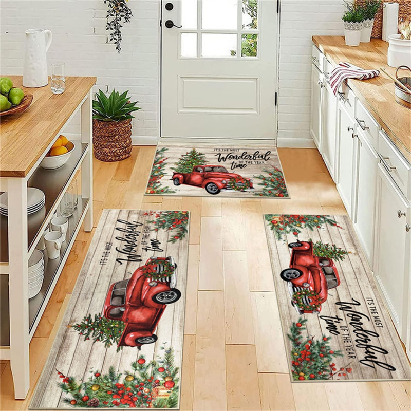 Ensemble de tapis de cuisine de Noël