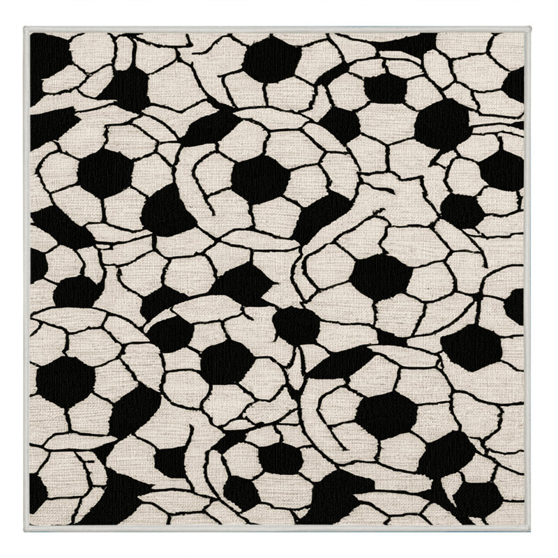  Tapis lavable avec ballon de soccer, Carré 5 pi