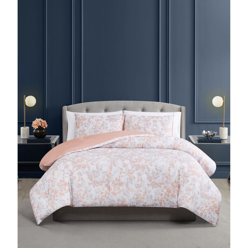Vince Camuto Printed Duvet Set, Multi Floral, Queen Duvet Cover + 2 Shams