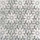 12” x 12” Carrara White Daisy Flower Mosaic Marble Tile Sheets Polished (Set of 10)