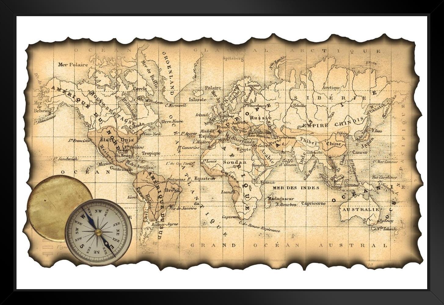 antique style world map