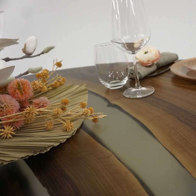 Walnut Oval Solid Wood Dining Table