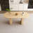 Oval Dining Table With Wood Strip Base-391441974