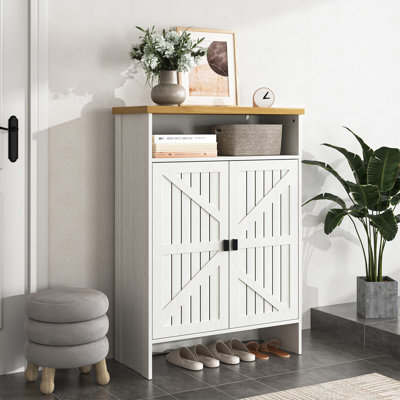 Armoire à chaussures à porte coulissante pour couloirs et entrées, 31,5 x 13,7 x 47 po, rangement multifonctionnel avec design, couleur blanche, 13,7 po de largeur, facile à nettoyer