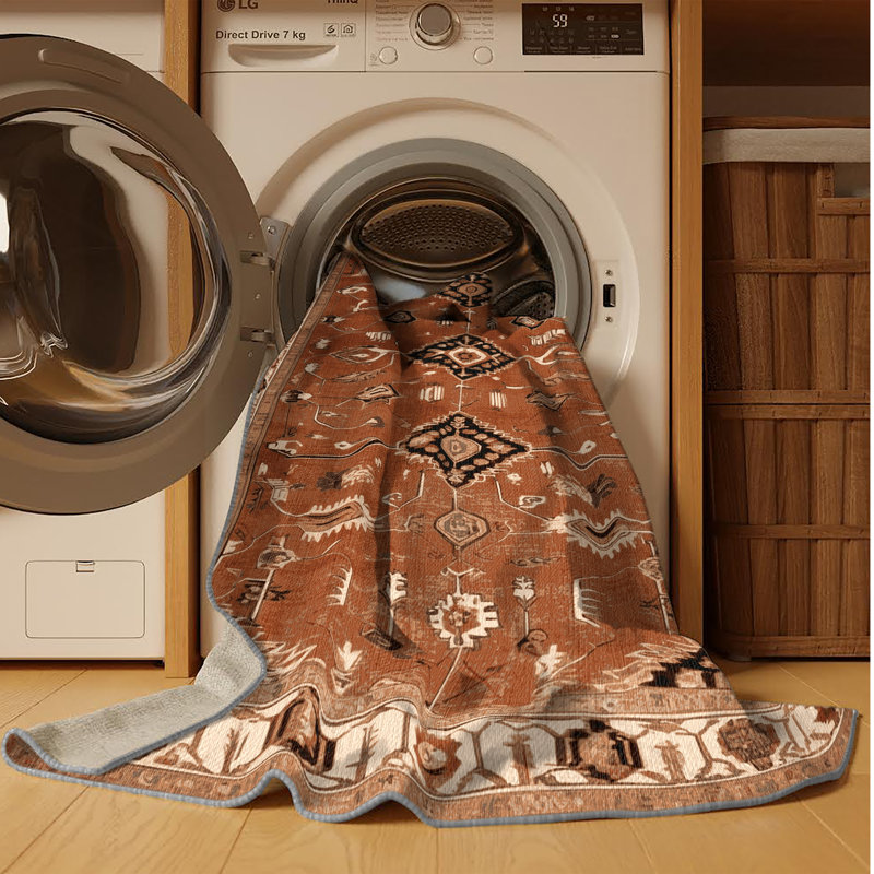 Tapis brun lavable à la machine