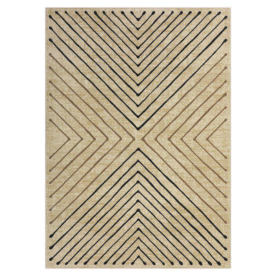 Tapis d'intérieur moderne à rayures pour salon, chambre, salle à manger ou bureau.