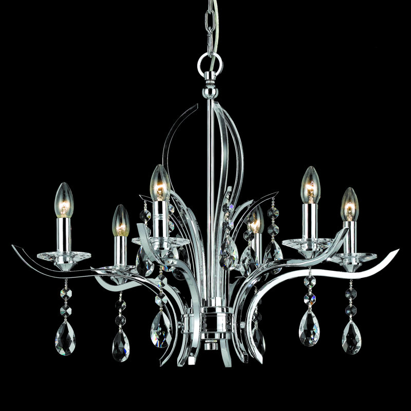 6 - Light Chandelier, Gun Metal