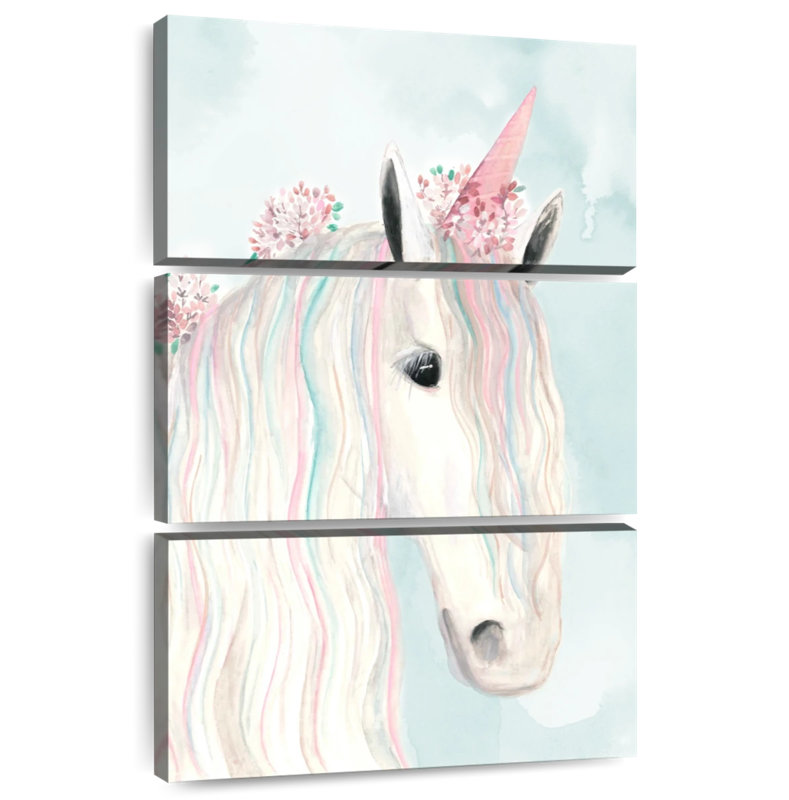 Ashelle, licorne, fleurs, H 45 po x l 28 po