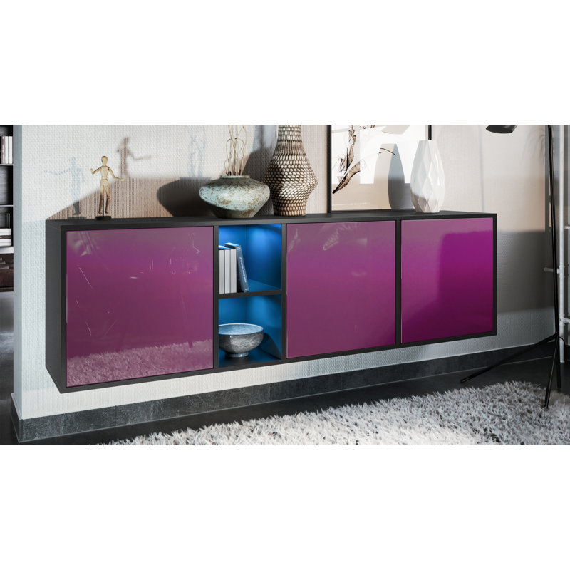Argaki 182cm Sideboard, With LED, Blackberry