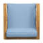 Fauteuil club avec une touche Mid-Century, bois, fauteuil avec revêtement imperméable, moderne, dossier et siège