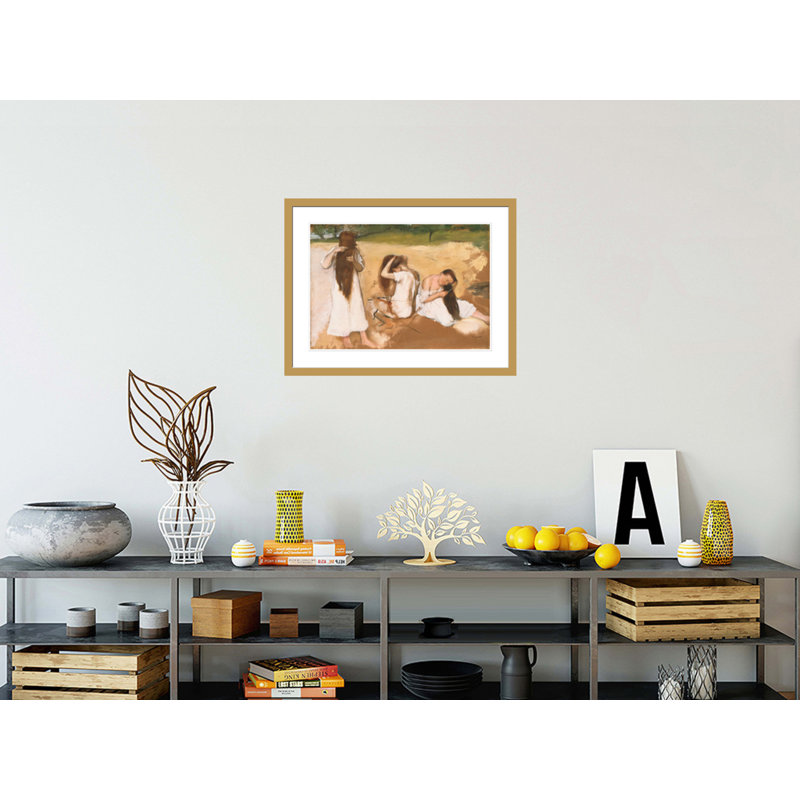 «Women Combing Leurs Hair» par Edgar Degas, impression giclée encadrée, H 22,47 po x l 29,5 po