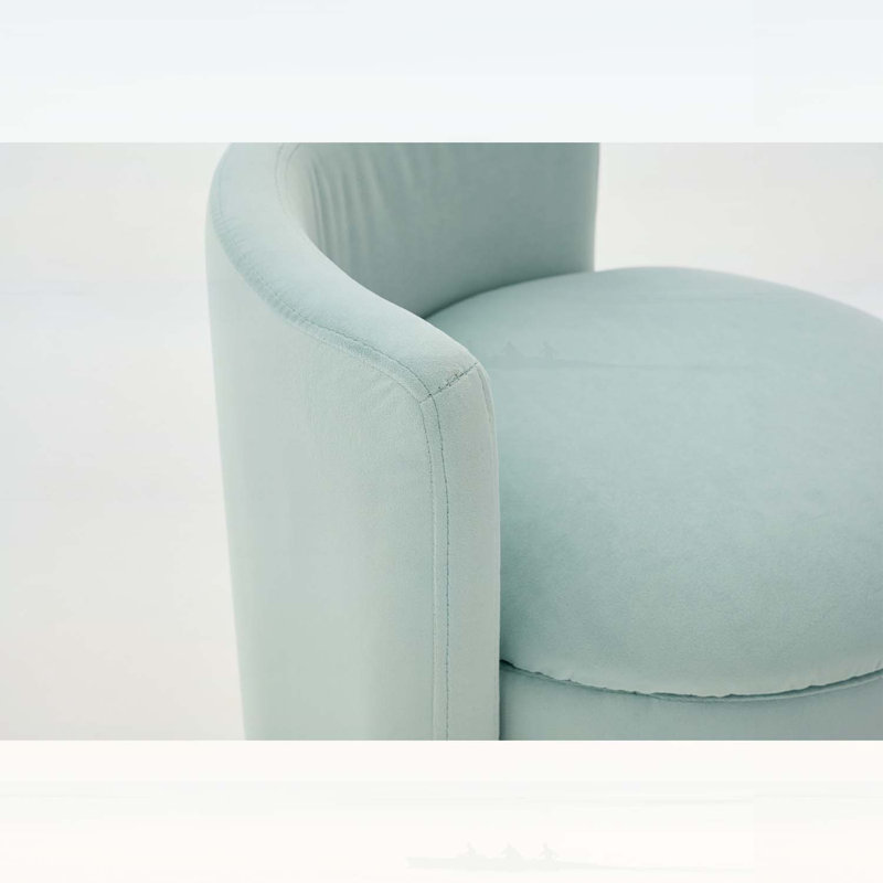 Fauteuil d'appoint pivotant avec dossier incurvé et rangement, confortable et élégant pour les espaces de vie modernes, Aqua