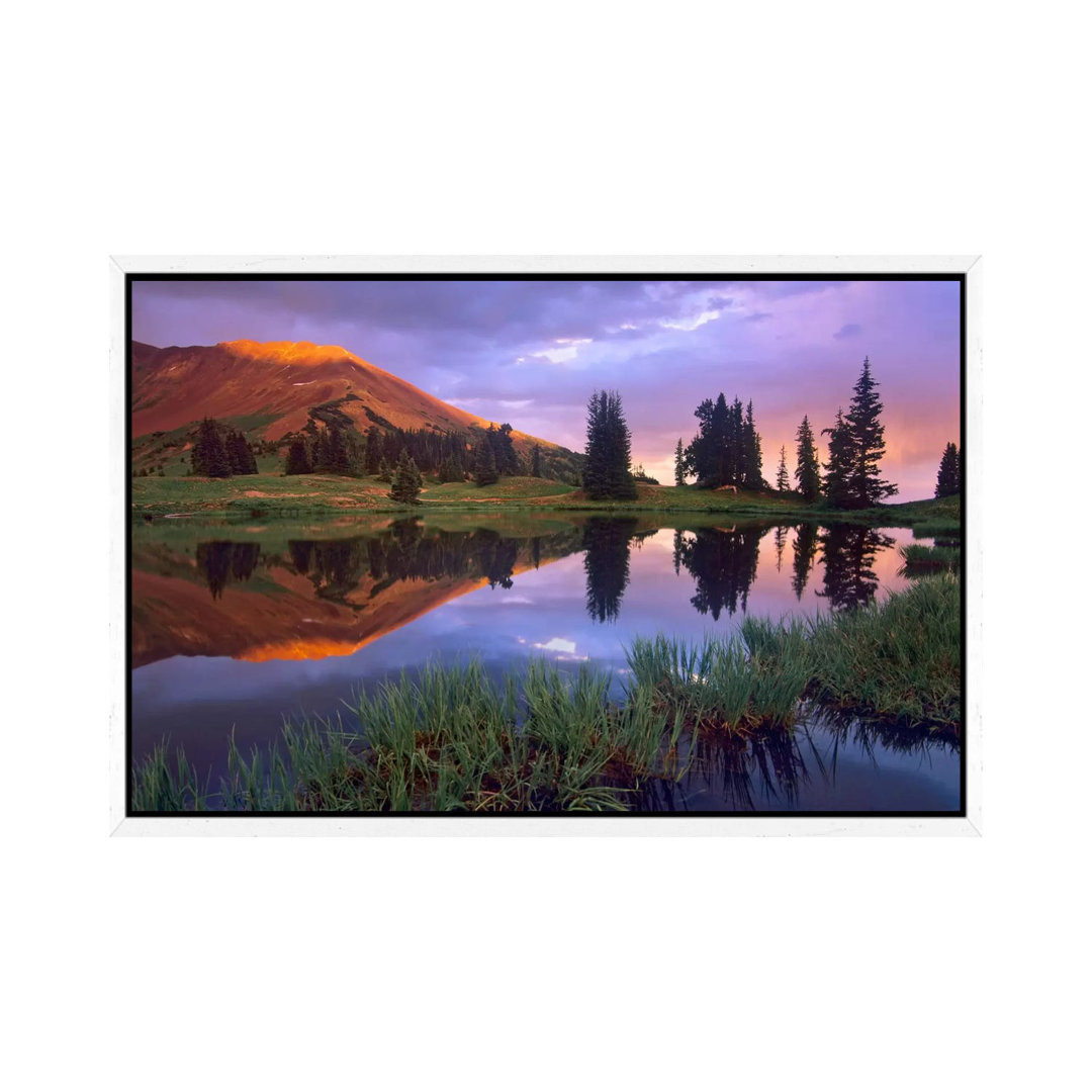 Mount Baldy At Sunset Reflected In Lake Along Paradise Divide, Colorado II von Tim Fitzharris - Gallery-Wrapped Canvas G...