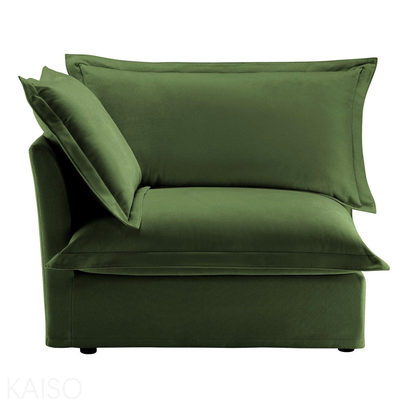 Sofa Rsf W/1 Pillow -Green, Right Hand Facing, Vert
