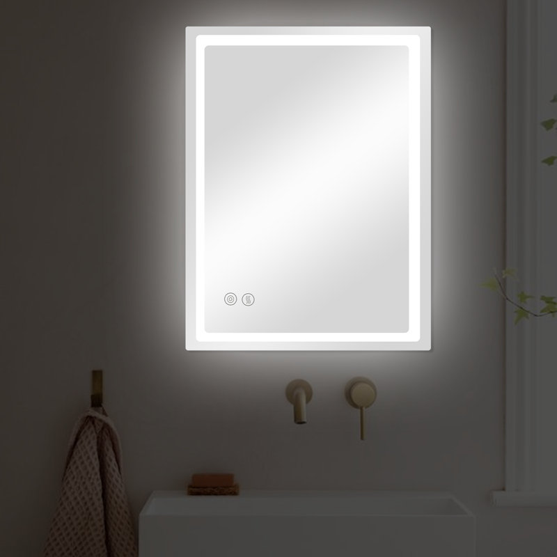 Frameless LED Lighted Bathroom / Vanity Mirror with Brightness Adjustable, Memory Function, Anti-fog