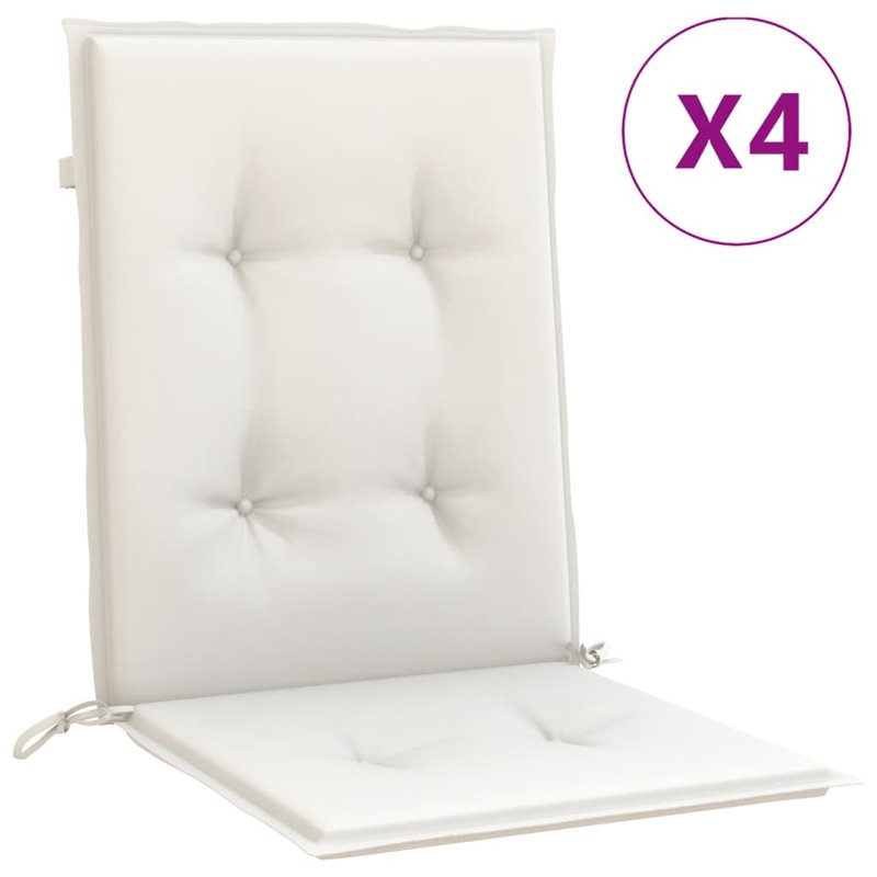 Coussins de chaise à dossier bas 2 pièces Ebern Designs 39,4 po x 19,7 po x 2,8 po, Crème