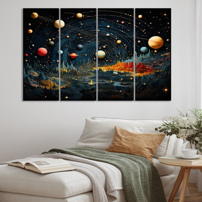 Palette multicolore colorée II sur toile, reproduction de 4 pièces