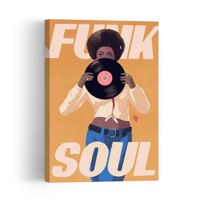 Affiche murale rétro vintage représentant une femme chanteuse soul.