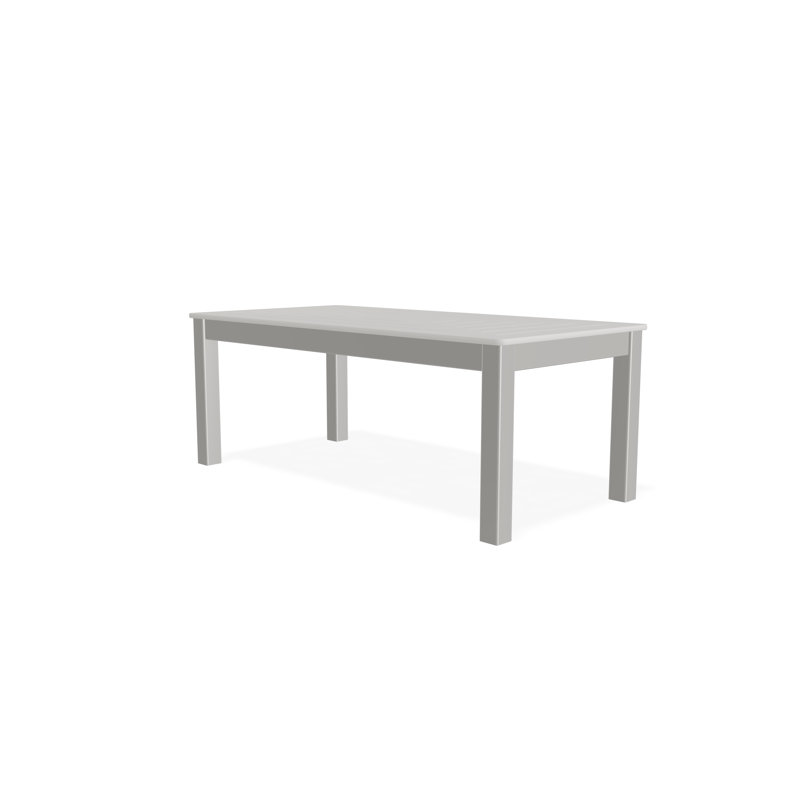 Table basse d'extérieur 24 po x 48 po en polymère de qualité marine, Brun / neige