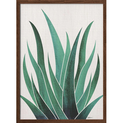 "Desert Agave Cactus" Framed Textured Wall Art