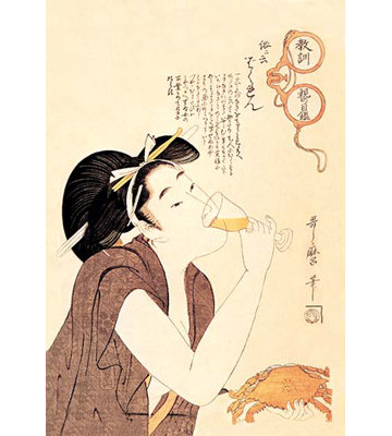 Drunken Courtesan by Utamaro Painting Print