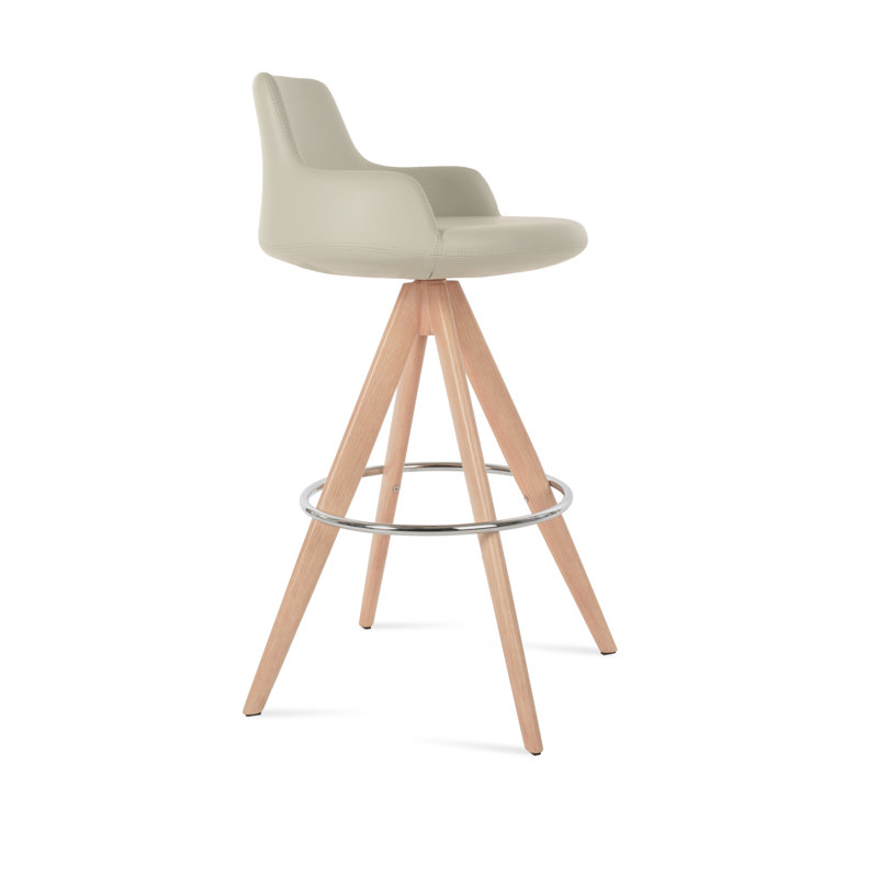 Tabouret de derviche, Naturel, Gris clair, Tabouret de bar (siège d'une hauteur de 29,5 po)