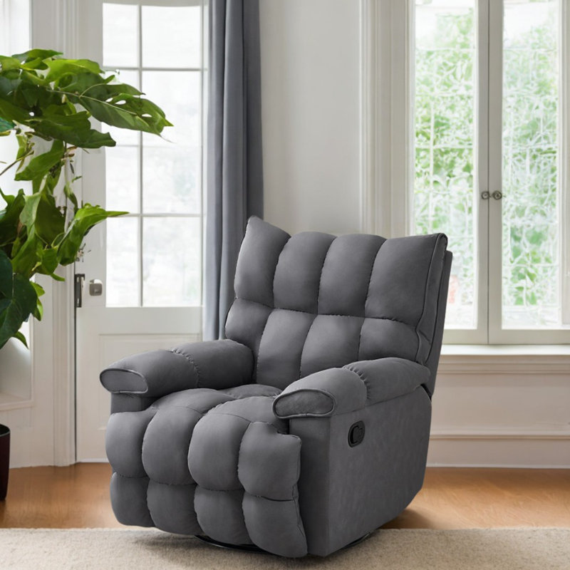 Fauteuil inclinable pivotant rembourré Guildhall, Gris