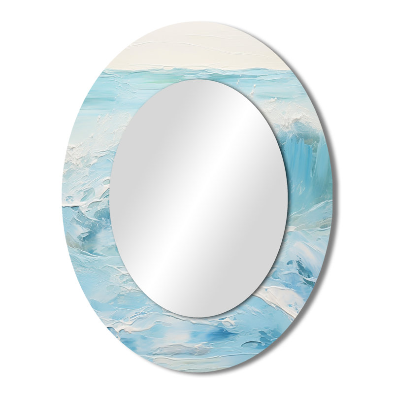Miroir mural bleu et blanc Simplicity Beach, 43 po x 33 po
