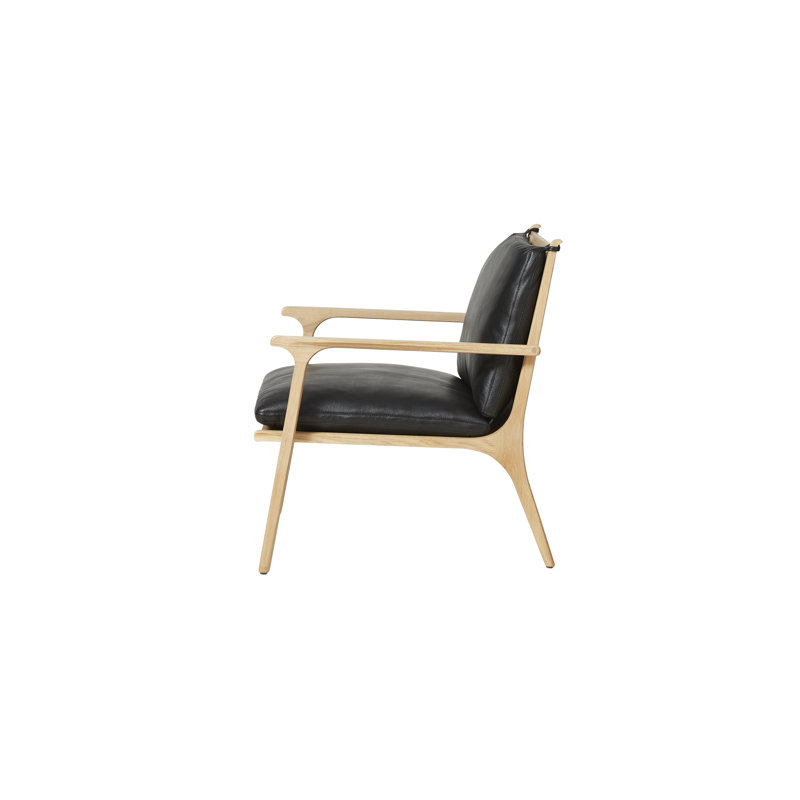 Ren Armchair, Omega Black Leather/Natural Oak