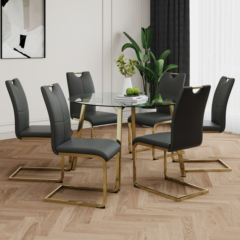 Table ronde en verre de style moderne