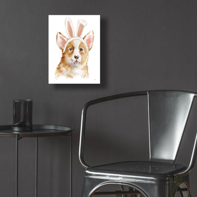 «Pâques Corgi» par Katrina Pete, art mural en verre acrylique
