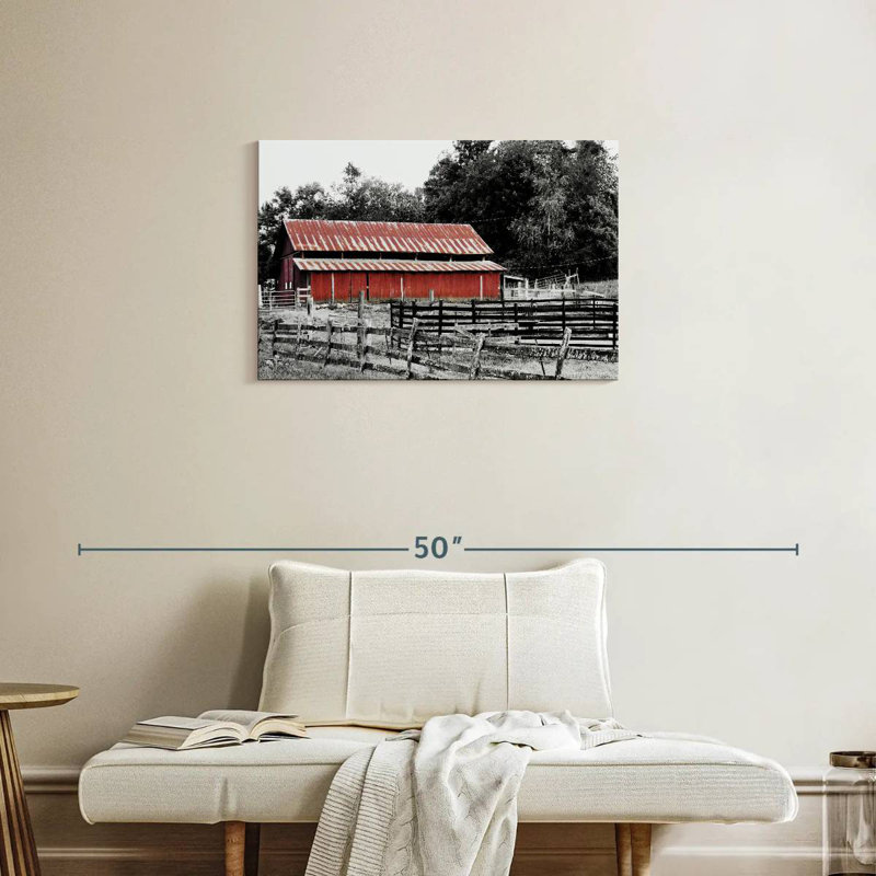 Lilie BW Rustic Barn, 20" H x 30" W