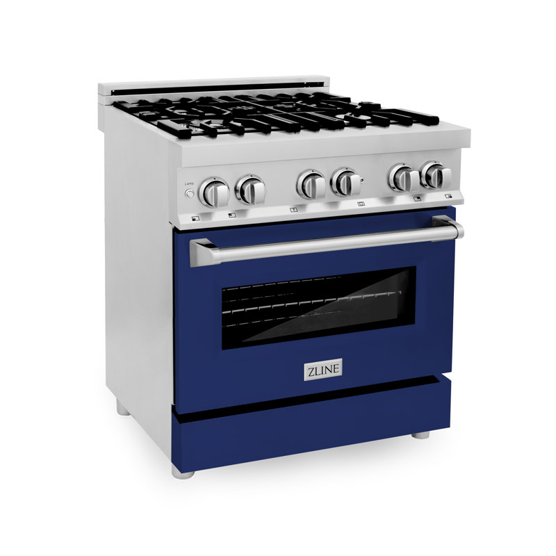 ZLINE 30" Legacy Dual Fuel Range, Blue Gloss Stainless Steel