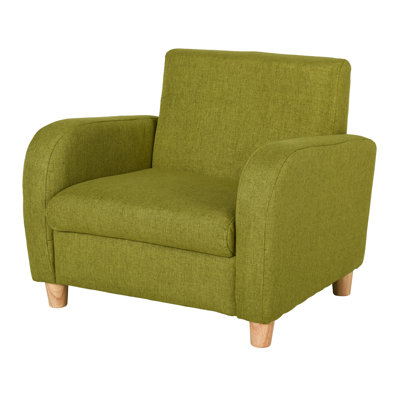 Karas Toddler Chair Wood Frame Anti-Slip Legs High Back Furniture Green