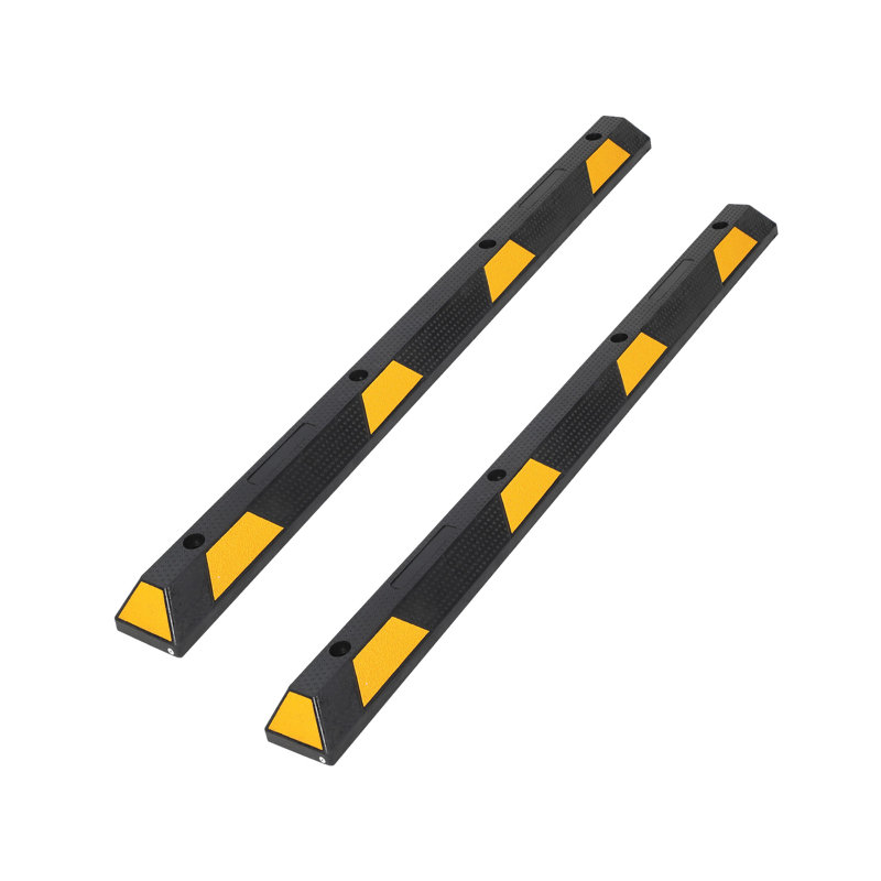 Bordure de stationnement en caoutchouc robuste de 183 cm (72 pouces) avec bandes réfléchissantes – Butées de roues automobiles de qualité supérieure de 1,83 m (6 pieds) pour garage, entrée et stationnement