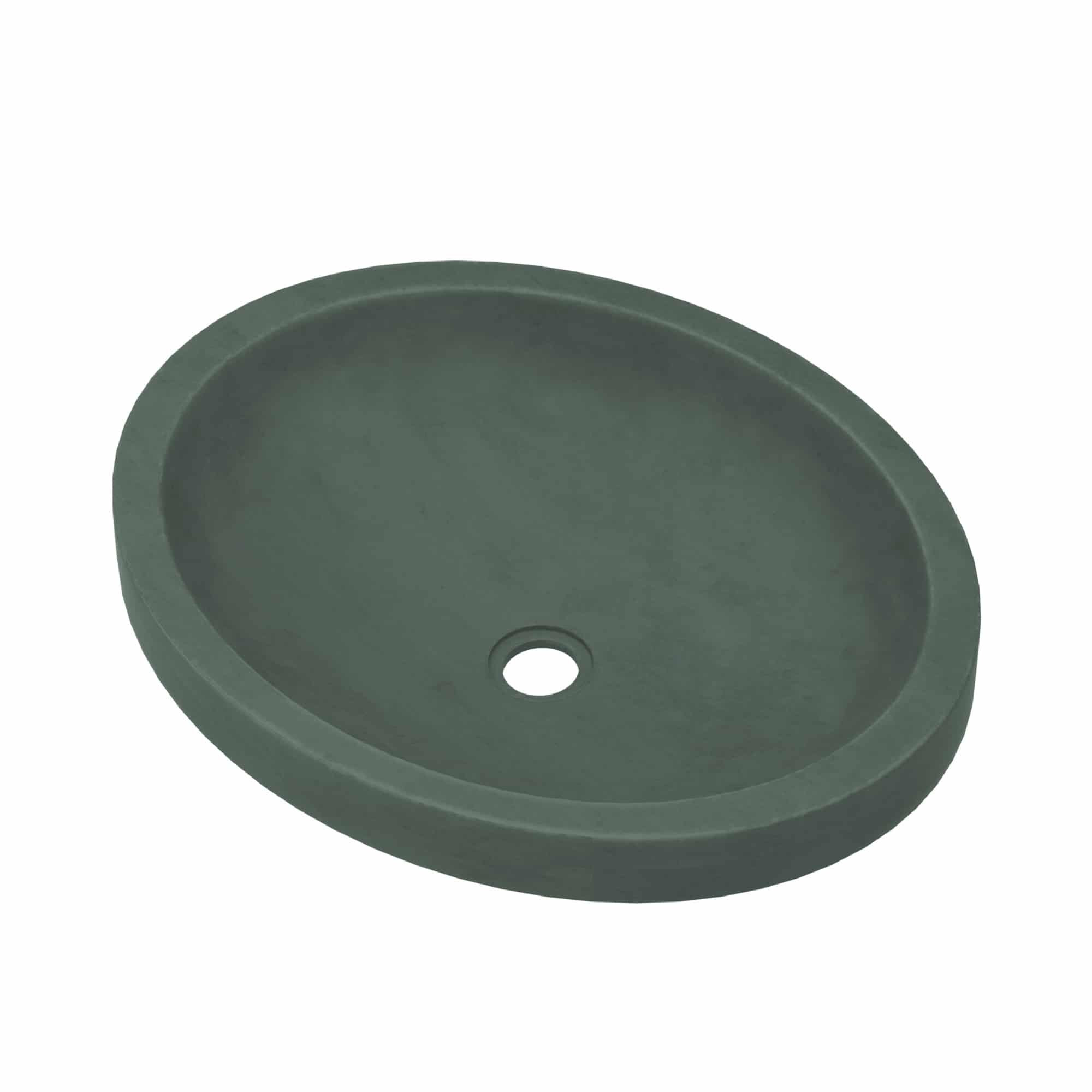 Tolosa NativeStone Concrete Oval Dual-Mount Bathroom Sink, Forest