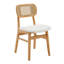 Chaise rembourrée en bois massif, chaise d'appoint à dossier en rotin pour le salon / salle à manger-208098699-207930997