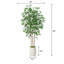 60 po Ficus artificiel avec pot de fleurs en céramique blanche et base en mousse, faux arbre pour la décoration intérieure