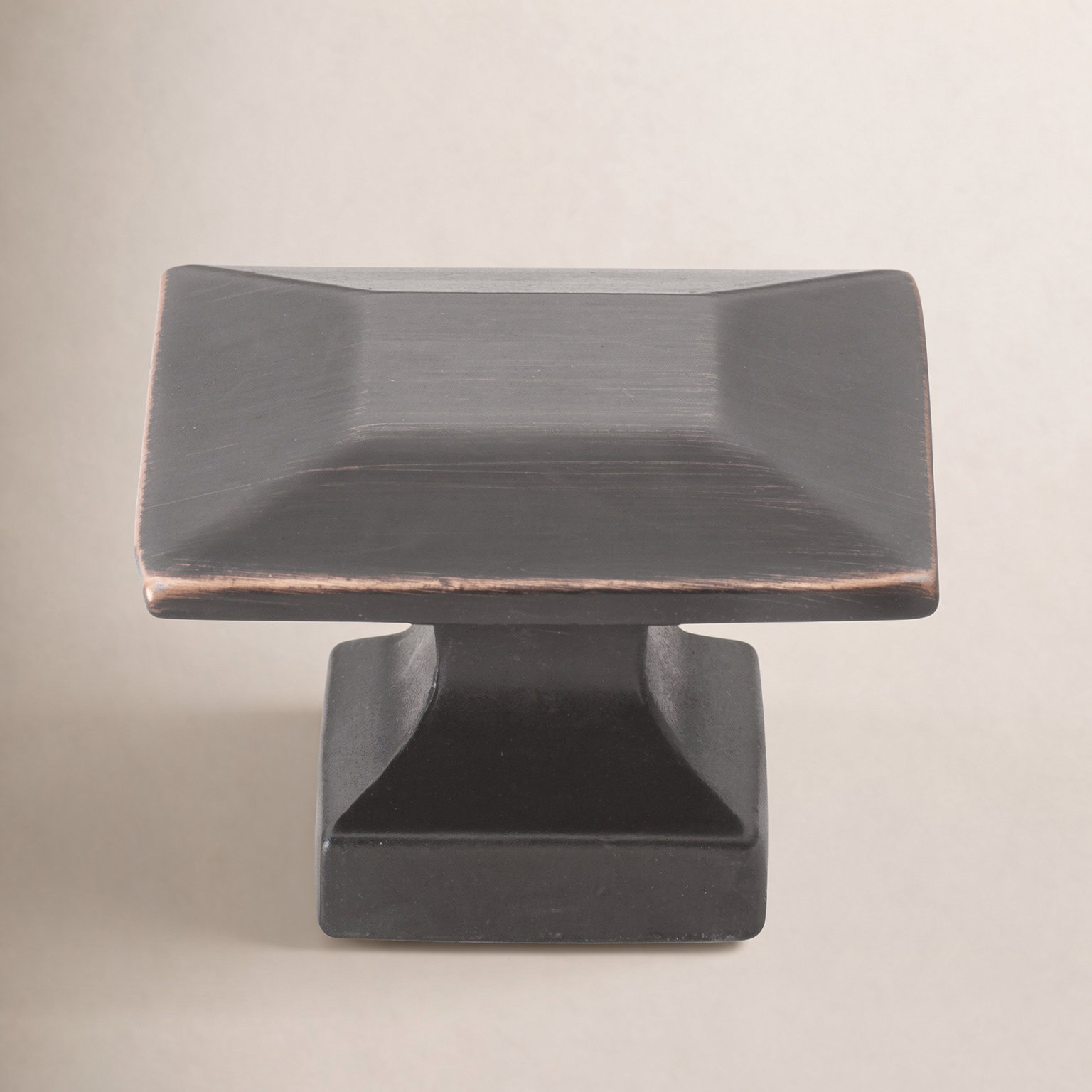 1 3/8" Length Square Knob, Oil Rubbed Bronze