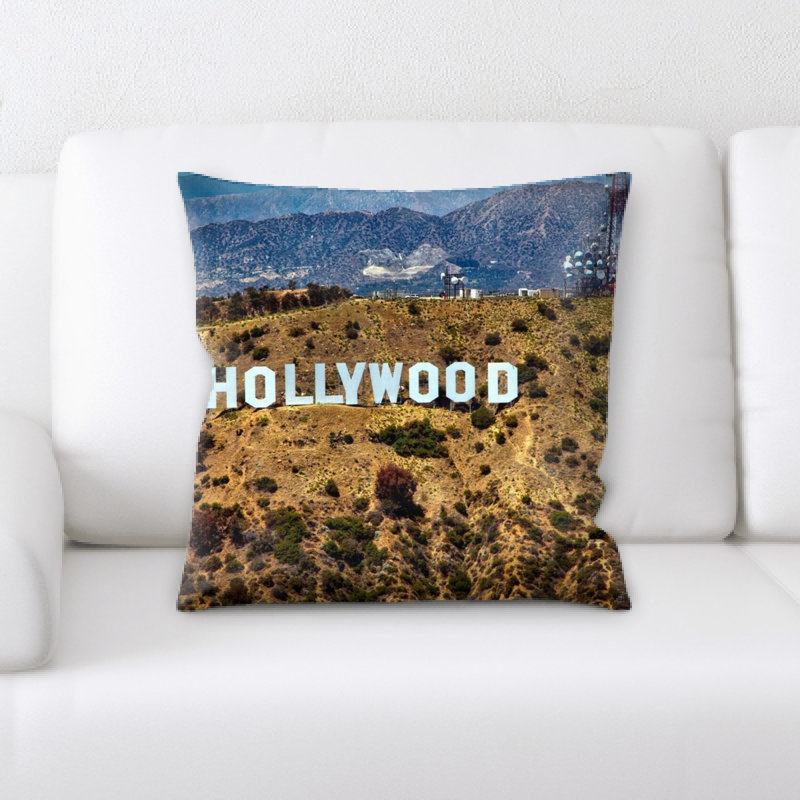Coussin décoratif hollywood enseigne