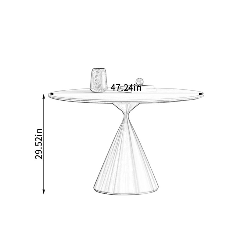 Table ronde Modern Rock, H 29,52 po x L 47,24 po x l 47,24 po