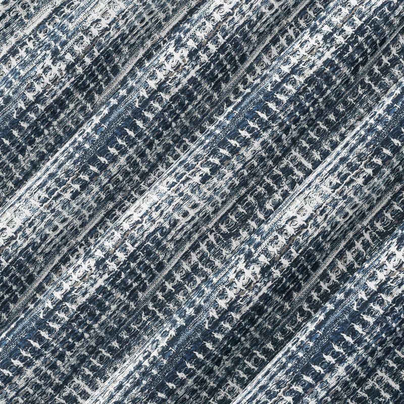 Stalbridge Checkered Solid Window Valance, Navy Blue