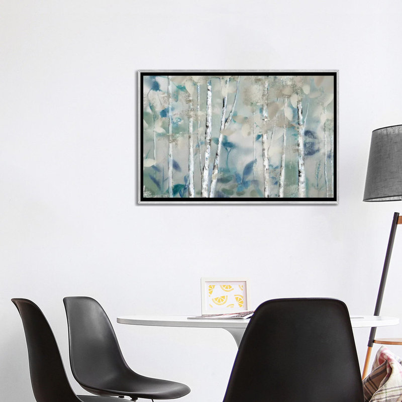 « zen forest i » par nan-print, H 26 po x l 40 po x P 1,5 po, Toile avec cadre argenté